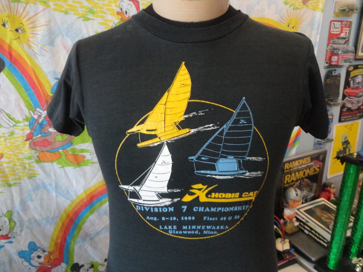 Vintage 80's Hobie Cat Sailing Soft Thin Single Stitch T Shirt S