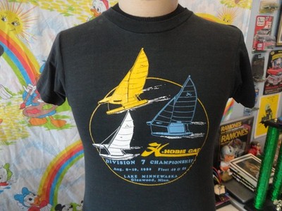 Vintage 80's Hobie Cat Sailing Soft Thin Single Stitch T Shirt S