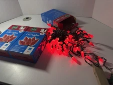 Lot Of 3 Winter Wonder 60 LED Red Faceted C6 Lights Green Wire Indoor/Outdoor