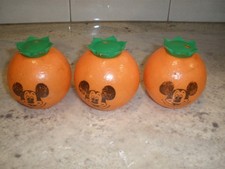 LOT OF 3 VINTAGE MICKEY MOUSE ORANGE SIPPERS P88A 