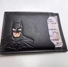 Personalized Leather Bat Wallet Superhero Mask Card Holder Heroic ID Wallet