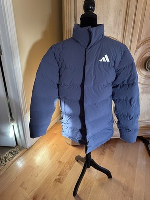 Adidas Helionic Mid-Length Men Down Jacket Winter Down Blue Men s Size S NWT