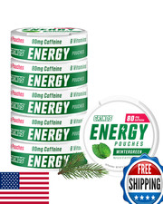 Grinds Energy Pouches Caffeine B-Vitamins Sugar-Free 0 Calories Wintergreen 6-Pa