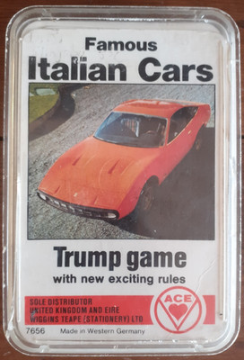 FAMOUS ITALIAN CARS, Trump Game, ACE/Wiggins Teape Version, Red Backs, Full Set