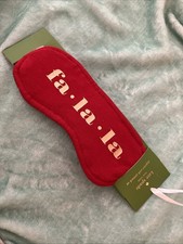 Kate Spade Fa La La Christmas Dachshund Doxie Sleep Mask Red Gold NWT Great Gift