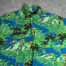 Vintage Puritan Hawaiian Shirt Mens Large Tiki Hula Girls Island 90s
