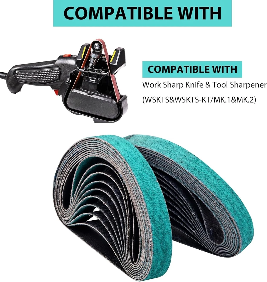20 Pack 1/2" x 12" Knife Sharpener Sanding Belts for Official Work Sharp Knife & - Image 3 of 4