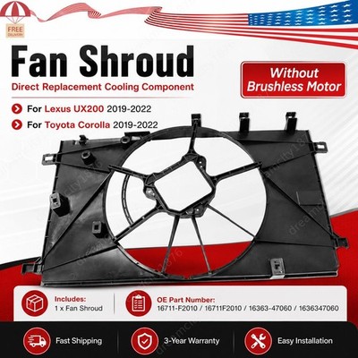 For Toyota Corolla SE XSE For Lexus UX200 2019-2022 Radiator Cooling Fan Shroud