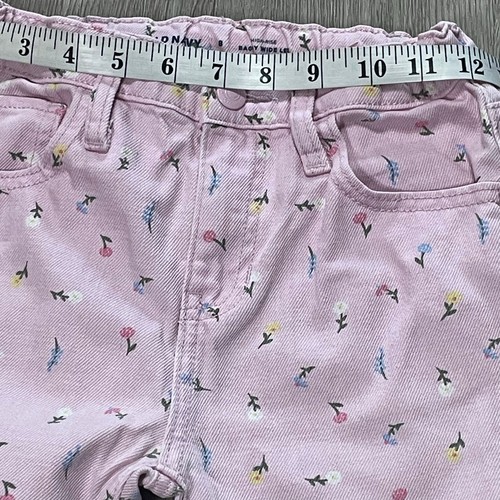 Girls Jeans Size 8 Wide Leg Y2K Baggy Festival Party Pink Flower Easter - Picture 4 of 7