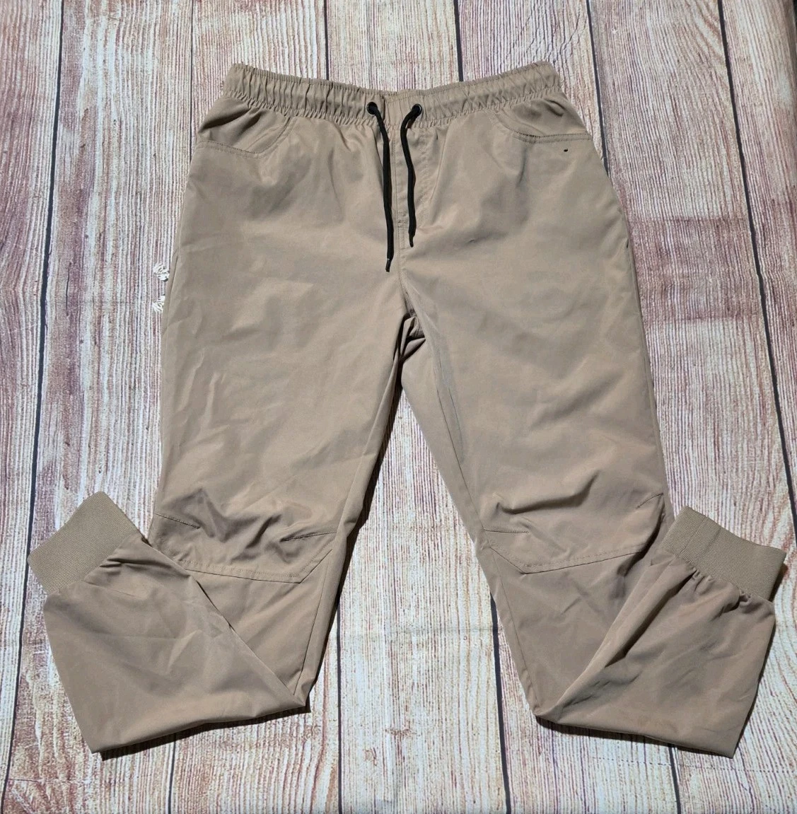Southpole Mens Jogger Pants Tan Size Med Authentic Collection Elastic Drawstring