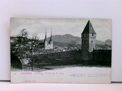 AK Luzern - Musegg, Hofkirche & Rigi