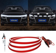 Exterior Car Hood Light Strip, 12V DRL Dynamic Scan Start Up White 47inch 1.2M 