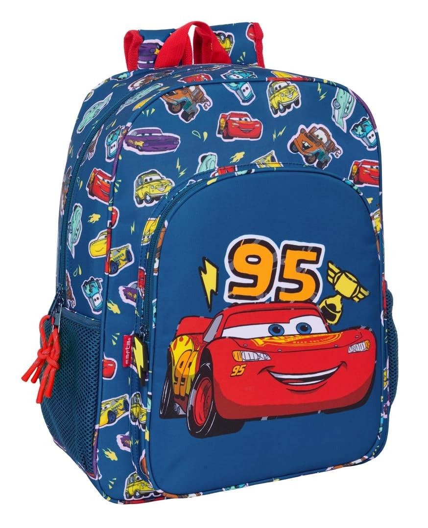 safta CARS RACING School Backpack for Children, Adaptable to Trolley, Ideal for