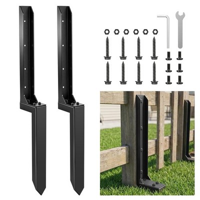 Sakerplus Fence Post Repair Kit No-Dig Spike for 4x4/6x6 Posts 2-Pack