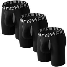 3 Pack Men Boxer Briefs Comfort Flex Ultra Soft Stretch Long Leg Sport Underwear