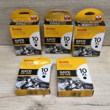 Kodak 10XL Black Ink Cartridge Lot of 5 High Yield Genuine OEM New Sealed