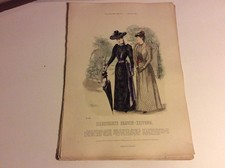 Modeblatt Illustrirte Frauenzeitung 1890 Vintage-Mode B3