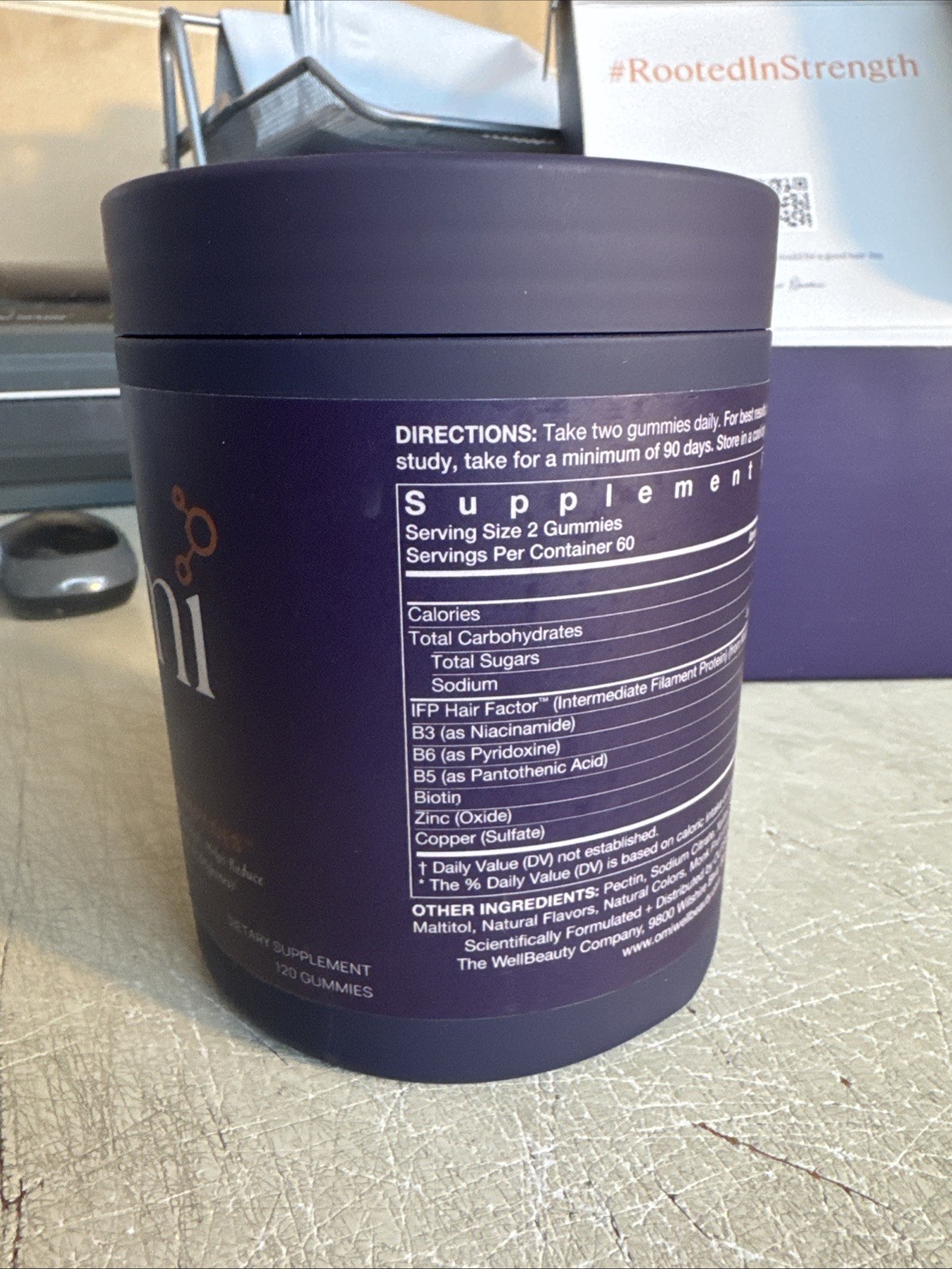 OMI 2 Pack Hair Nutrition Peptides 180 Gummies Total Black Currant Berry Flavor