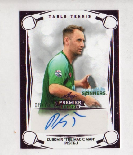 2025 LEAF TABLE TENNIS LUBOMIR"THE MAGIC MAN" PISTEJ PURPLE AUTO CARD #6/10