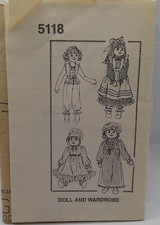 22" Doll and Wardrobe 5118 Pattern from the 1970's. UNCUT No Envelope