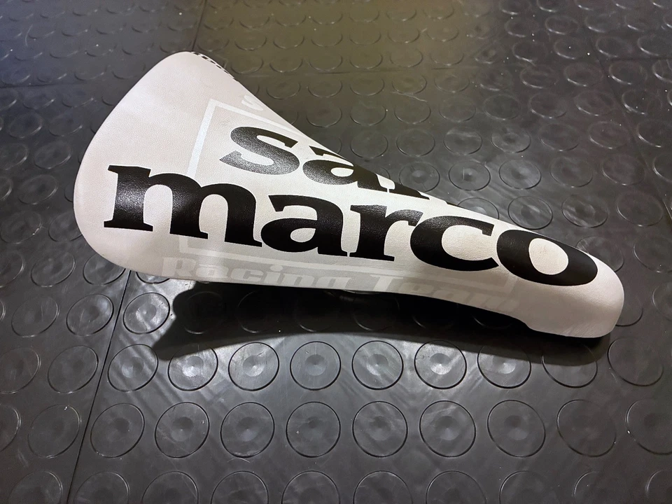Selle San Marco Concor Light Racing Team White Saddle w/ Titanox Rails - Image 2 of 3