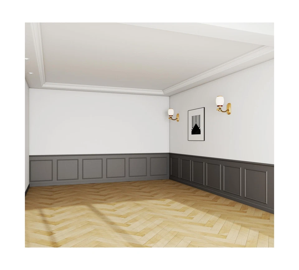 12 Set Accent Wall Molding Kit Premade Wainscoting Panels Wall Molding Peel a... - Image 3 of 4