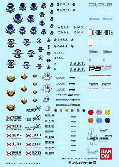 Набор наклеек Bandai Gundam Seed GD-18 в масштабе 1100 США продавец 1990₽