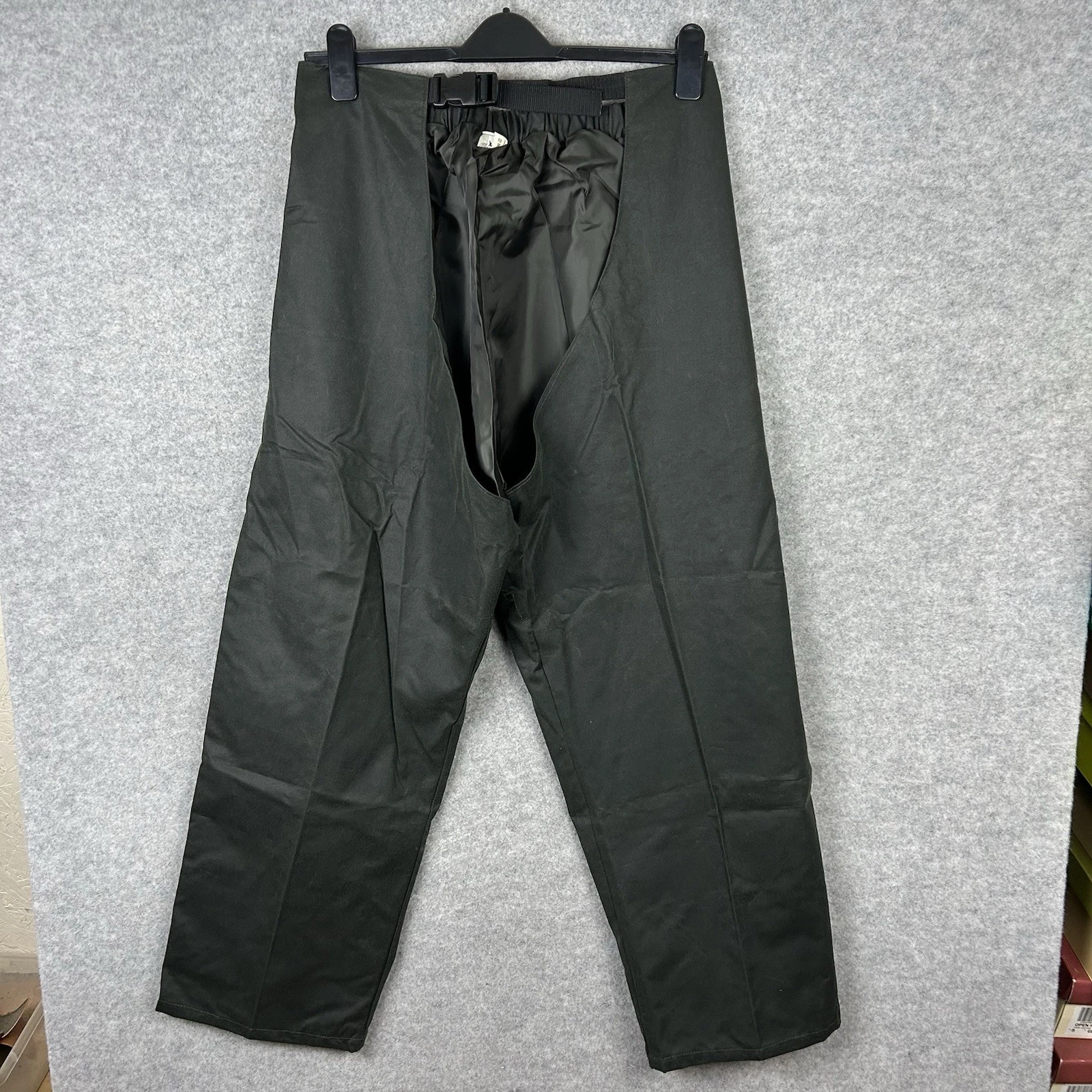 Vintage Waxed Cotton Waterproof Over Trousers Fishing Hunting Shooting Mens XXL