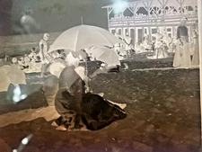 Lot of 3 Glass Negatives 1910 era BEACH Fashion Asbury Park, NJ