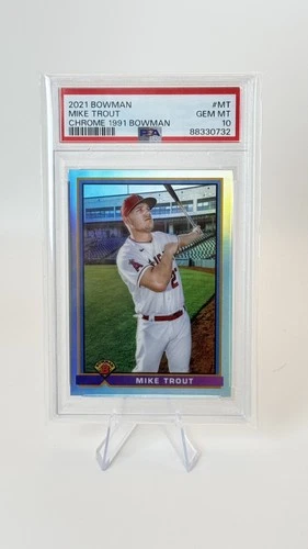 (#19) Mike Trout - 2021 Bowman Chrome 1991 Bowman - PSA 10 GEM MINT