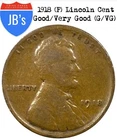 1918 (P) Lincoln Wheat Cent - Circulated Good to Very Good  (G/VG)