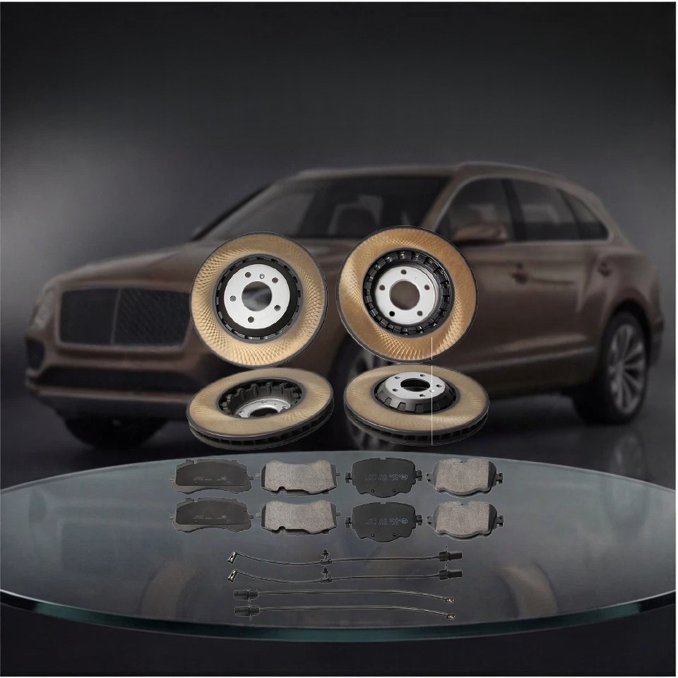 4Pcs Front & Rear Brake Pads & Rotors 4M0615601N For 2016-2023 Bentley Bentayga
