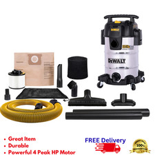 DEWALT 8 Gallon 4 HP Stealthsonic Quiet Wet Dry Vacuum Stainless Steel New