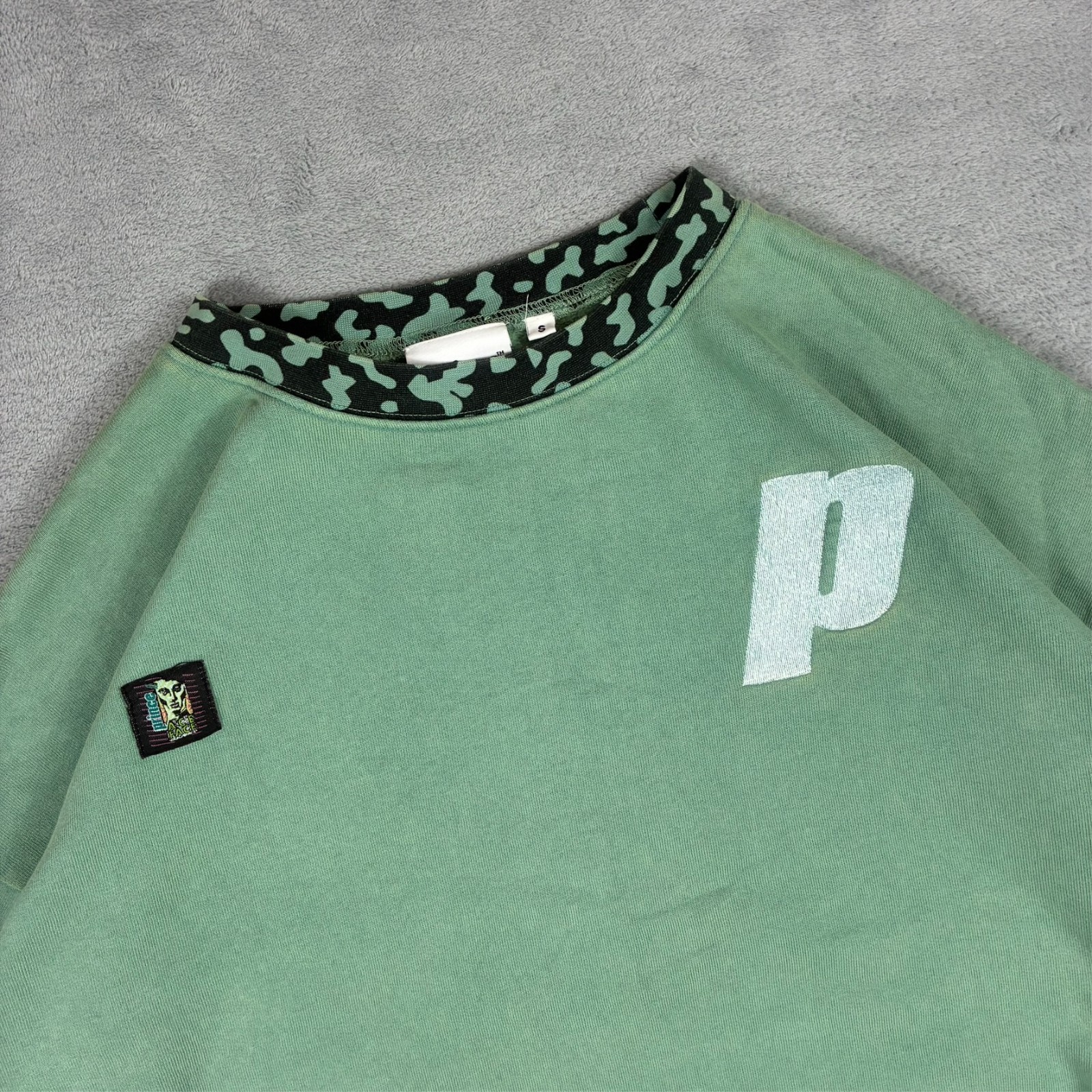 Vintage Prince Tennis Green Contrast Neck Heavyweight Oversized Small Sweatshirt image 4