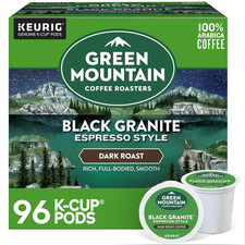 Coffee Roasters Black Granite K-Cup Pods Dark Roast Espresso 96 Count