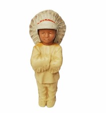 Vintage Celluloid Plastic 5 3/4" Native American Indian Chief Toy Figurine
