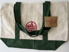 Trader Joe's Large Green Canvas Tote Heavy Cotton Reusable Shopping Bag