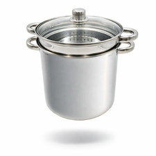 Cuocipasta Pentola Scolapasta con Coperchio e Manici in Acciaio Inox