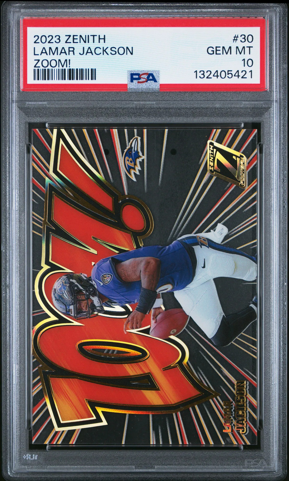 2023 Panini Zenith Zoom! Lamar Jackson PSA 10