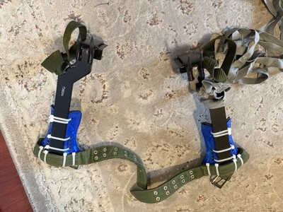 REDAL Tree/Pole Climbing Spikes Gaffs Set w/ Straps & Pads Green/Gray/Blue
