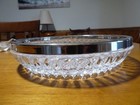 Vintage Relish Dish Crystal Cut 3 Part Divided 8.5” Silver Plate Rimmed — photo 2