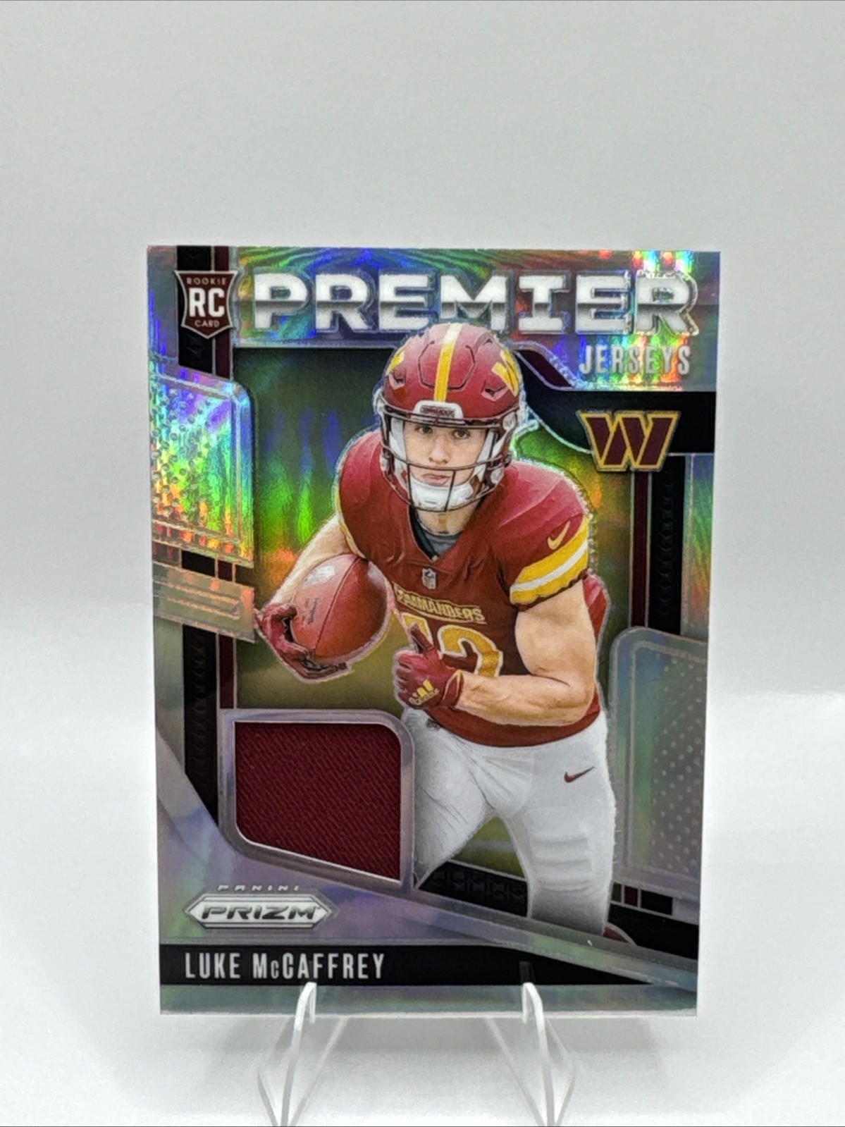 2024 Panini Prizm - Premier Jerseys Luke McCaffrey #PJ-LMY (MEM, RC)