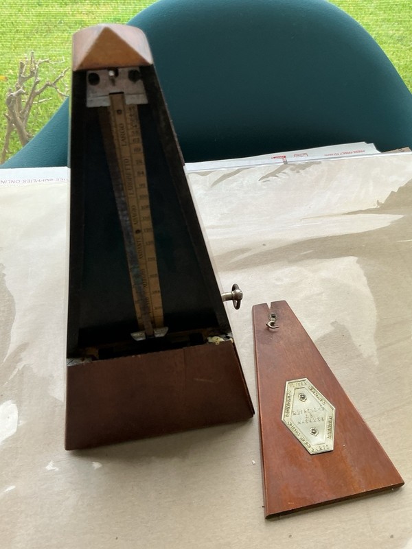 vintage wooden metronome