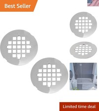 D319-2-26 4-1/4" OD Casper Style Brass Snap-in Shower Strainer Grid Drain Cov...