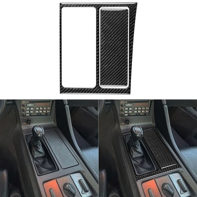 2Pcs Real Carbon Fiber Console Gear Shift Panel Cover Trim For Corvette C4 91-96