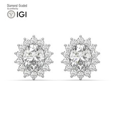 Oval Solitaire Labgrown Diamond Studs Earrings 18k White Gold 5.65 Ct D Vs1