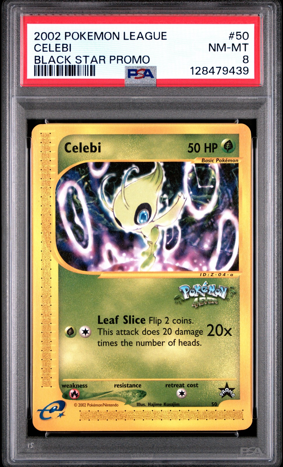 2002 POKEMON LEAGUE PROMO BLACK STAR #50 CELEBI PSA 8
