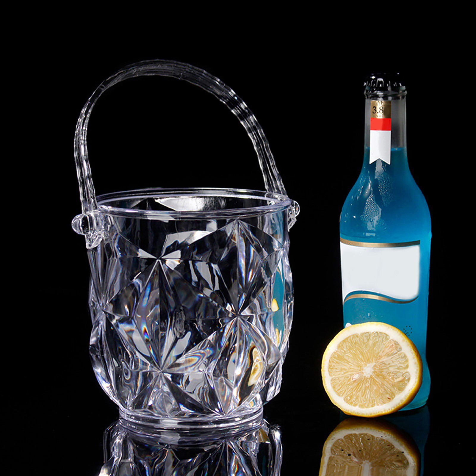 Acrylic Crystal Binaural Ice Bucket Household Ice Bucket Bar KTV Champag.