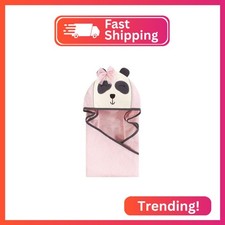 Hudson Baby Unisex Baby Cotton Animal Face Hooded Towel, Miss Panda, One Size