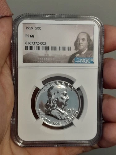 1959 Proof Franklin Silver Half Dollar NGC PF68